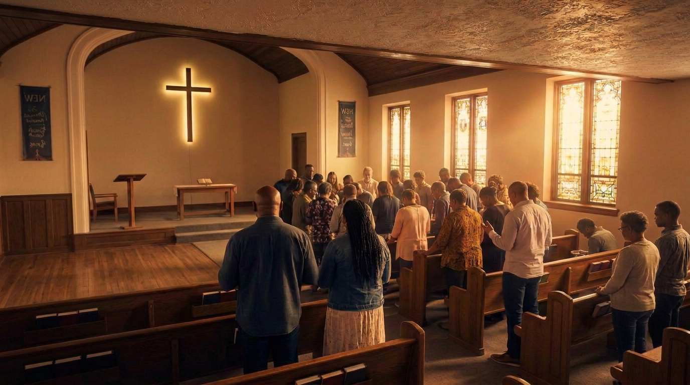 The congregation of The Church At Henrico worshipping together on a Sunday morning